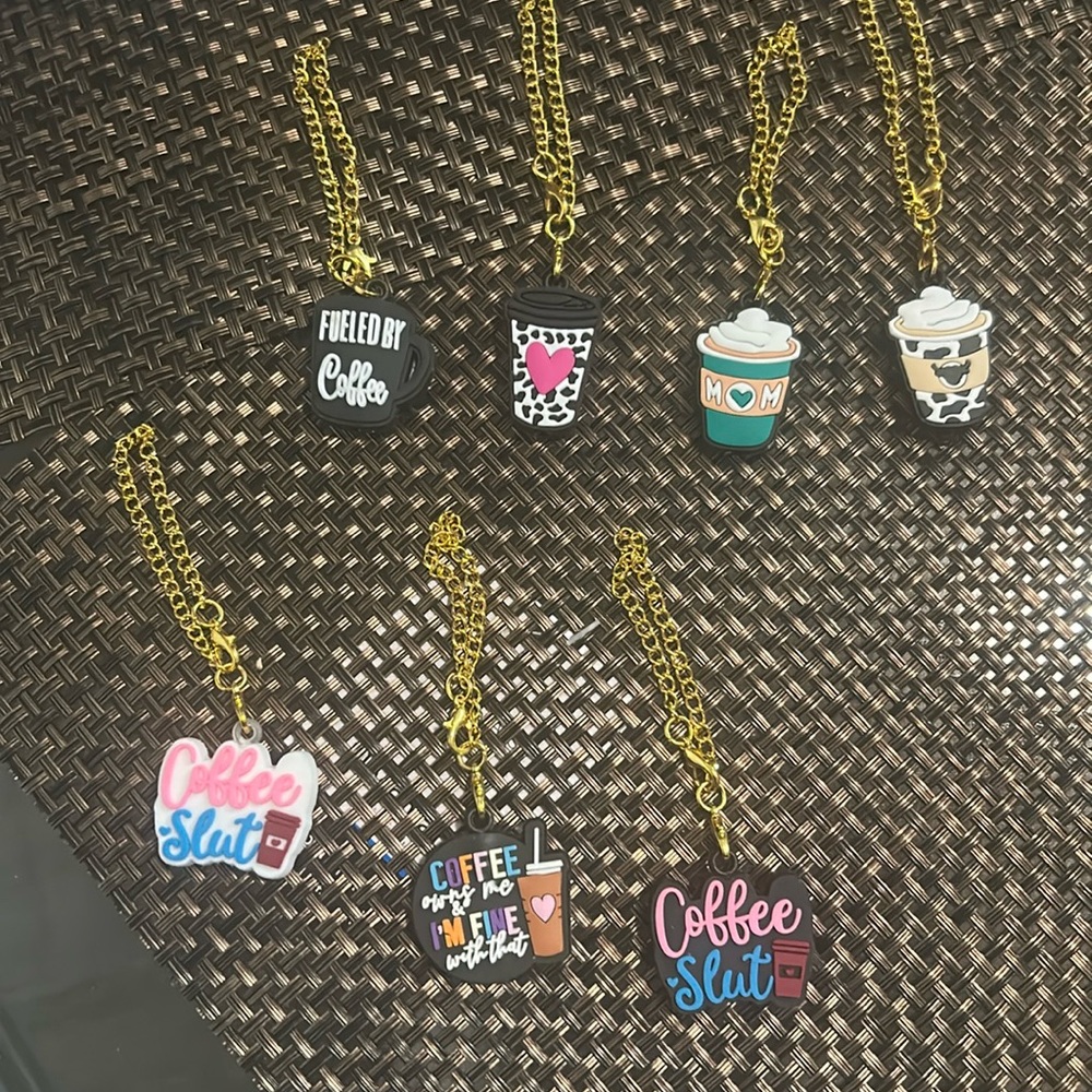 Cute Coffee-Themed Kids Keychain Set